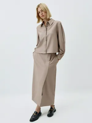 Юбка миди с запахом SELA, бежевый, арт. 52319