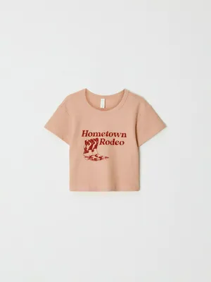 Укороченная футболка с принтом для девочек, арт. 5233