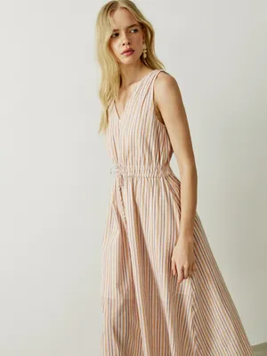 Хлопковое платье Sela со сборкой на талии, разноцветный, арт. 52346