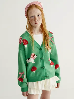 Кардиган оверсайз SELA с принтом, зеленый, арт. 52351