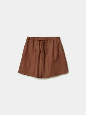 Шорты Sela из вискозы и льна, коричневый, арт. 52352