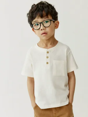 Футболка-хенли Sela на пуговицах, белый, арт. 52358