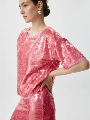 Укороченный топ с пайетками, арт. 5236