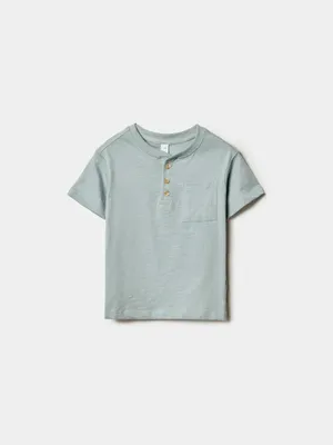 Футболка SELA на пуговицах, голубой, арт. 52366