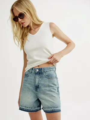 Топ приталенный Sela в рубчик, белый, арт. 52389