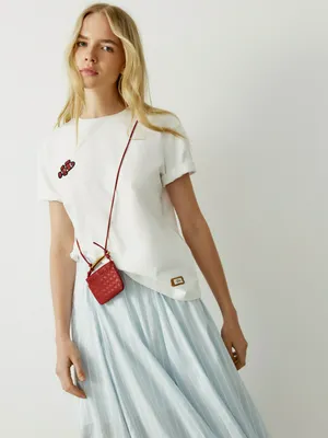 Футболка Sela с вышивкой и патчем, белый, арт. 52392