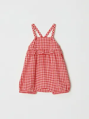 Комбинезон детский Sela хлопковый, красный, арт. 52476