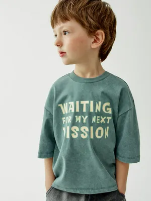 Футболка оверсайз Sela с принтом, зеленый, арт. 52477