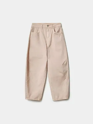 Джинсы Sela укороченные объемные, бежевый, арт. 52484