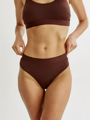 Купальные трусы-бразилиана Sela с высокой посадкой, коричневый, арт. 52489