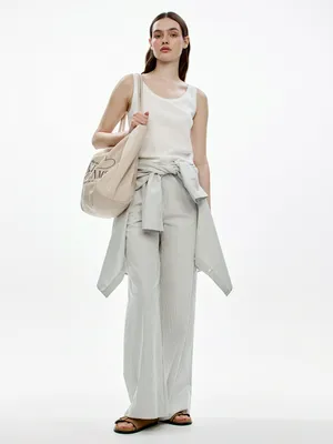 Широкие брюки Sela в полоску, серый, арт. 52513