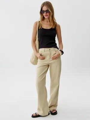 Классические прямые джинсы Sela, бежевый, арт. 52518