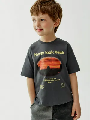 Футболка Sela оверсайз с принтом, серый, арт. 52527