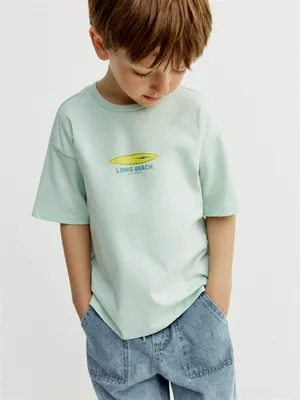 Футболка оверсайз Sela с принтом, зеленый, арт. 52560