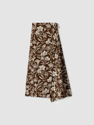 Юбка миди Sela на запах, коричневый, арт. 52571