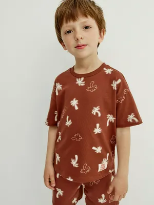 Футболка оверсайз Sela с принтом, коричневый, арт. 52578