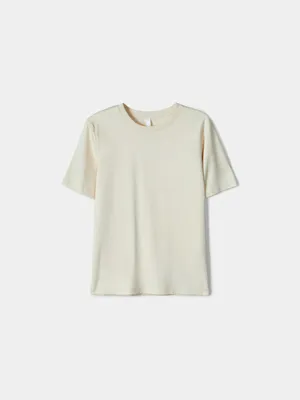 Футболка Sela оверсайз из смесового модала, бежевый, арт. 52585