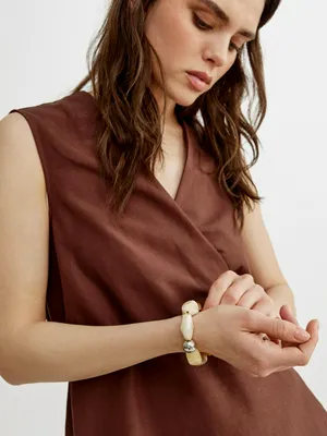 Браслет Sela из бусин, бежевый, арт. 52586