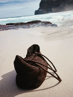 Плетеная сумка из рафии, коричневый, арт. 52589