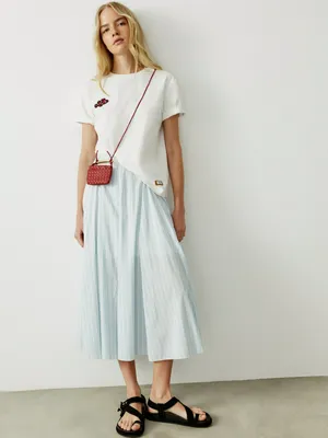 Юбка миди Sela с клиньями, голубой, арт. 52612