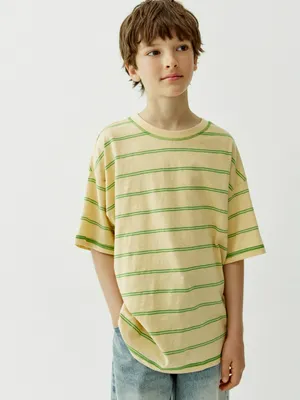 Футболка Sela оверсайз в полоску, разноцветный, арт. 52620