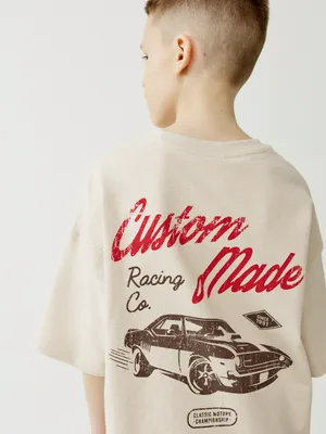 Футболка оверсайз Sela с принтом, бежевый, арт. 52622