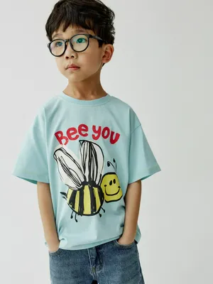 Футболка Sela оверсайз с принтом, голубой, арт. 52625