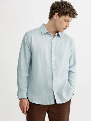 Рубашка Sela из льна, голубой, арт. 52629