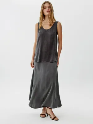 Юбка миди Sela из лиоцелла и вискозы, серый, арт. 52641