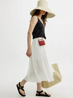Юбка миди Sela с клиньями, белый, арт. 52644
