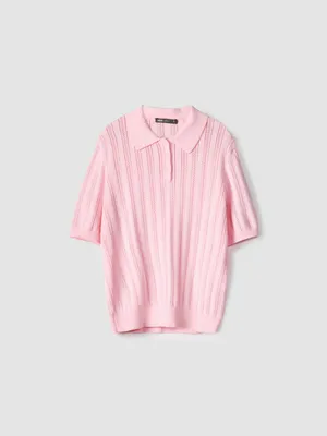 Поло Sela вязаное, розовый, арт. 52649