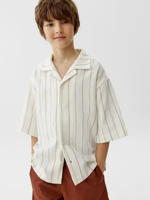 Рубашка Sela из фактурного хлопка, бежевый, арт. 52654