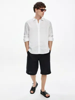 Шорты Sela из льна, черный, арт. 52660