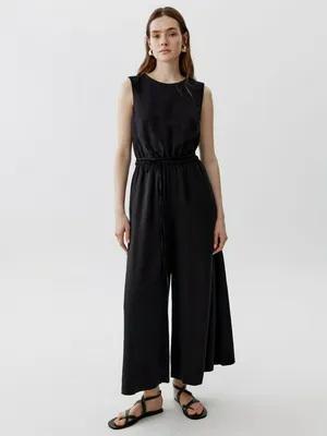 Комбинезон Sela из смесовой вискозы, черный, арт. 52669