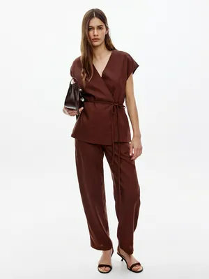 Укороченные брюки Sela, коричневый, арт. 52671