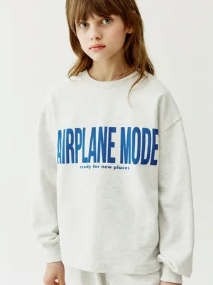 Свитшот оверсайз Sela с принтом, серый, арт. 52674