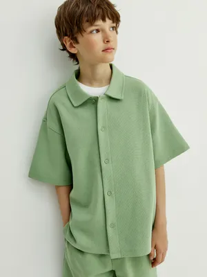 Рубашка оверсайз с коротким рукавом Sela, зеленый, арт. 52684