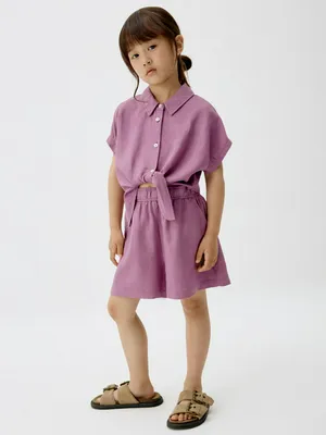 Шорты из смесового льна для девочек, арт. 5269