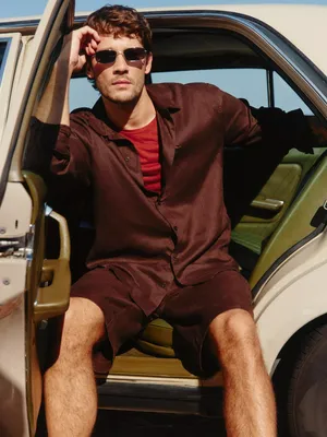 Рубашка Sela из 100% льна, коричневый, арт. 52696