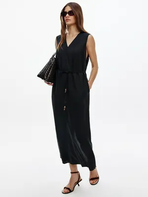 Платье миди Sela из тенселя и льна, черный, арт. 52706