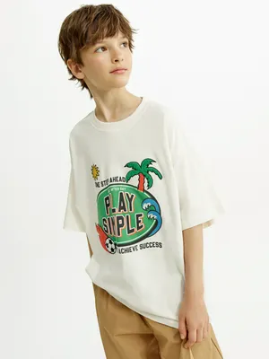 Футболка оверсайз Sela с принтом, белый, арт. 52716