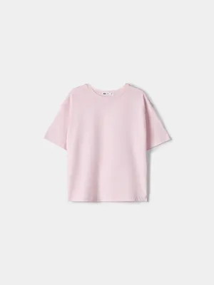 Футболка Sela оверсайз с разрезами, розовый, арт. 52729