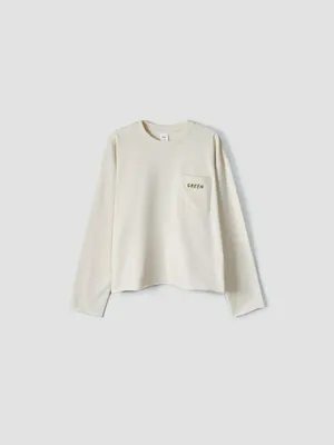 Лонгслив Sela оверсайз с вышивкой, бежевый, арт. 52730