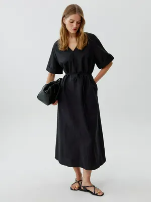 Платье миди Sela из смесовой ткани, черный, арт. 52752