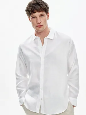 Рубашка Sela из льна, белый, арт. 52753