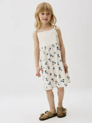 Платье на бретелях с завязками для девочек, арт. 5276