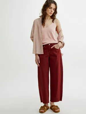 Джинсы баллоны Sela, бордовый, арт. 52767