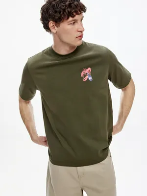 Футболка Sela с принтом, хаки, арт. 52773