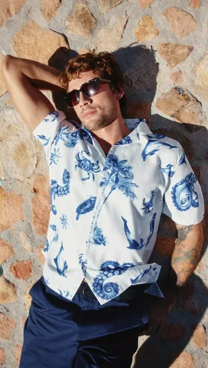 Рубашка Sela с коротким рукавом и принтом, разноцветный, арт. 52774