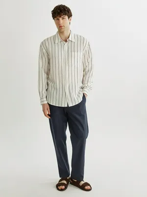 Прямые брюки Sela из смесового льна, синий, арт. 52778